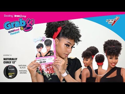 Destiny Grab N Go Natural Curly Black Headband 12 Beauty Elements