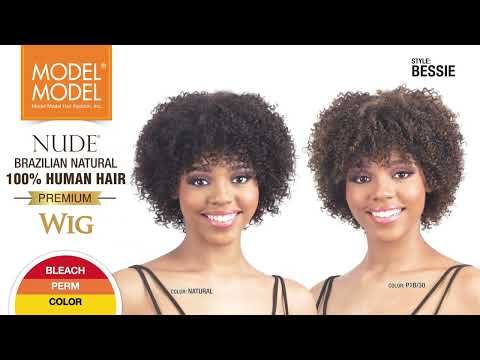 Bessie Nude Brazilian Natural 100 Human Hair Wig Model Model