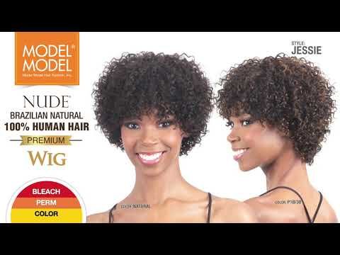 Jessie Nude Brazilian Natural 100 Human Hair Wig Model Model