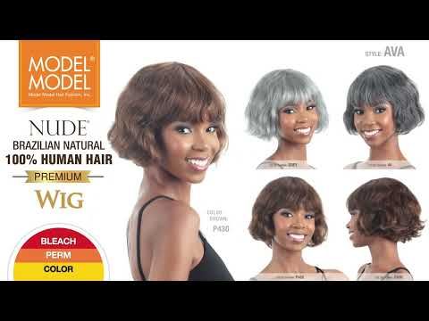 Ava Nude Brazilian Natural 100 Human Hair Wig Model Model
