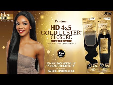 15A Gold Luster HD 4x5 Straight Closure 12 Pristine Mane Concept