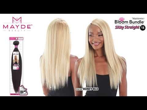 Silky Straight 18 Inch Bloom Bundle Synthetic Weave Mayde Beauty