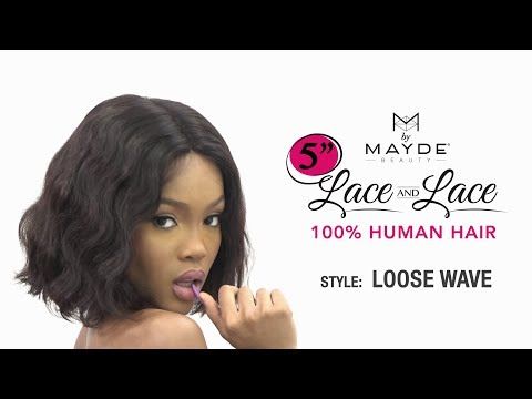 LOOSE WAVE 5 Inches by Mayde Beauty HD Lace & Lace 100% Human Hair Wig