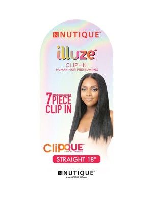 Illuze Straight 18 Human Hair Blend 7 Pcs Clip In Hair Extension Nutique