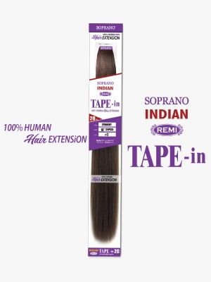 Soprano Indian Remi Tape In Straight 18 Inch 100% Human Hair Extension - Beauty Elements