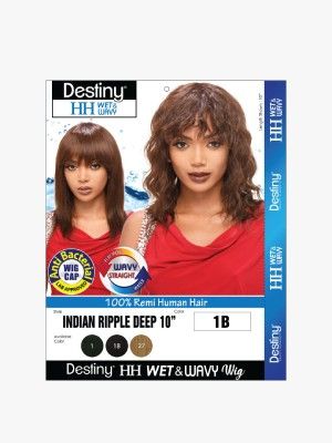 Indian Ripple Deep 10 Inch 100 Remi Human Wet and Wavy Full Wig - Beauty Elements