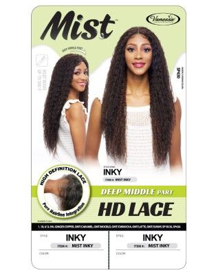 Inky deep Middle Part HD Lace Front Wig By Mist - Vanessa