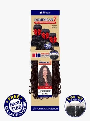 Italian Body Dominican7 100% Human Hair Handtied Frontal Lace Closure Hair Bundle - Beauty Elements