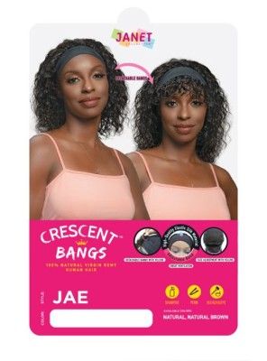 Jae Crescent Bangs 100% Natural Virgin Remy Human Hair Headband Wig Janet Collection