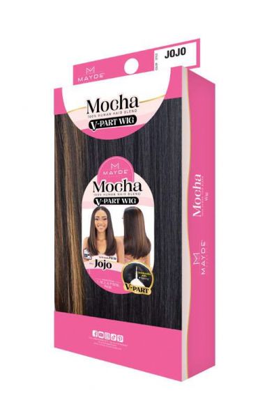 Jojo Mocha 100 Human Hair Blend V Part Full Wig Mayde Beauty