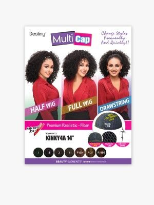 Kinky 4A 14 Inch Destiny Premium Realistic Fiber MultiCap Wig - Beauty Elements