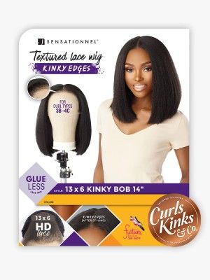 Kinky Bob 14 13x6 HD Lace Front Wig Curls Kinks n Co Sensationnel