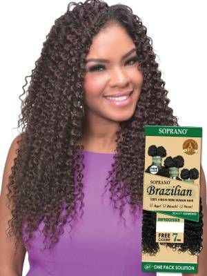 Kinky Curl Soprano HH Brazilian Remi Multi Pack 6Pcs Hair Bundle With Top Lace Closure - Beauty Element