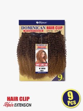 Kinky Curl 4B Human Hair Dominican 9 Pcs Hair Clip With HD Closure Hair Bundle - Beauty Elements