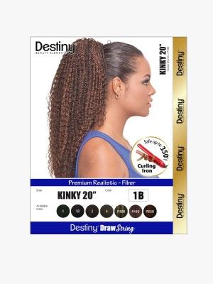 Kinky 20 Inch Destiny Premium Realistic Fiber Drawstring Hair Bun - Beauty Elements
