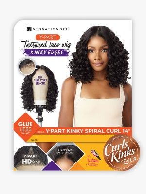 Kinky Spiral Curl 14 Synthetic Hair Y Part Curls Kinks n Co HD Lace Front Wig Sensationnel