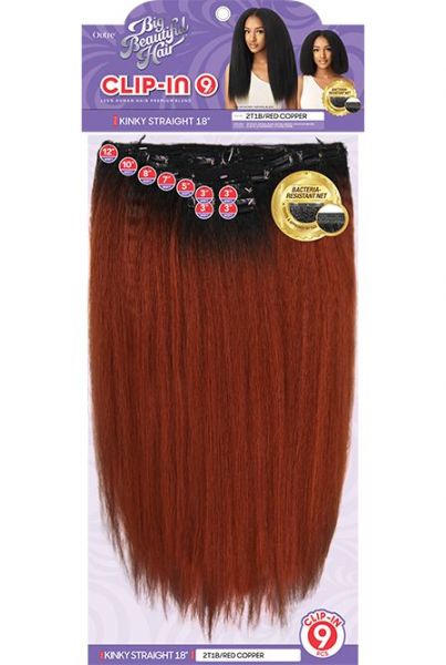 Kinky Straight 18 Inch Clip In 9 Pcs Extension Outre Big Beautiful Hair 