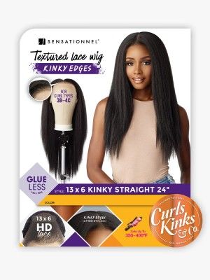 Kinky Straight 24 13X6 HD Lace Wig Curls Kinks n Co Sensationnel