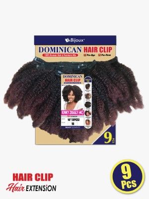 Kinky Ziggly 4C Human Hair Dominican 9 Pcs Hair Clip With HD Closure Hair Bundle - Beauty Elements