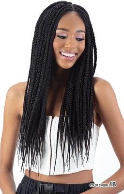 Large knotless Box Braid 28 HD Lace Front Braided Wig By Mayde Beauty