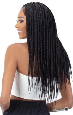 Large knotless Box Braid 28 HD Lace Front Braided Wig By Mayde Beauty