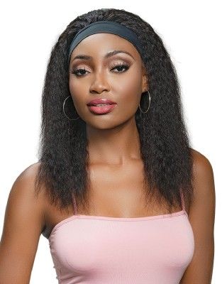 Lavy Crescent Bangs 100% Natural Virgin Remy Human Hair Headband Wig Janet Collection