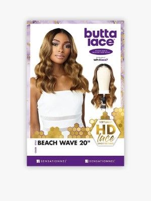 Beach Wave 20 Human Hair Blend Butta HD Lace Front Wig Sensationnel