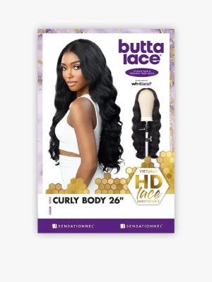 Curly Body 26 Butta Human Hair Blend Lace Front Wig Sensationnel