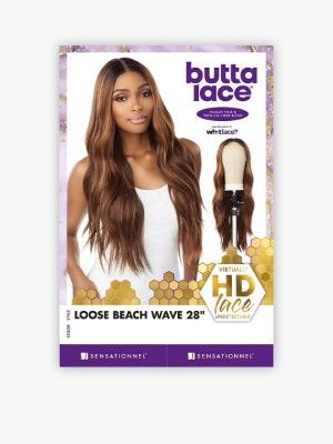 Loose Beach Wave 28 Butta Lace Human Hair Blend Lace Front Wig Sensationnel