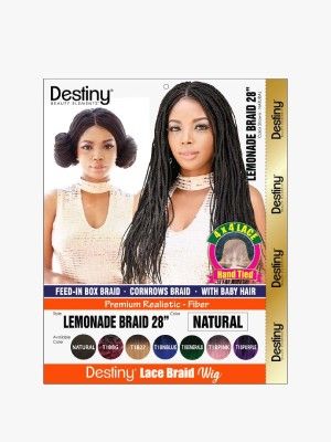 Lemonade Braid 28 Inch Destiny Premium Realistic Fiber 4x4 Lace Braid Wig - Beauty Elements