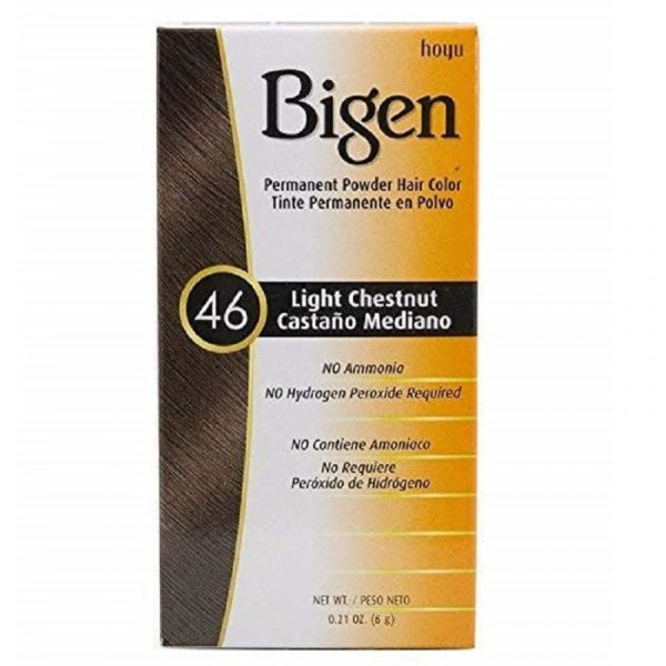 Bigen Permanent Hair Color Powder 46 Light Chestnut, 0.21 oz