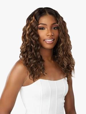 Loose Curly 18 Butta Lace Human Hair Blend Wig Sensationnel