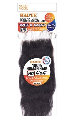 Loose Deep 12 Human Hair Wet N Wavy 4X4 Hd Haute Lace Closure By Model Model