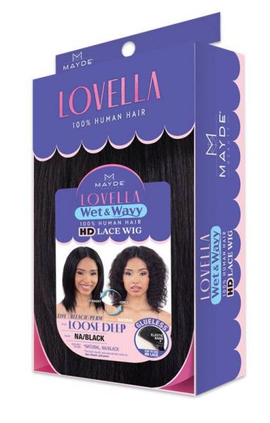 Loose Deep Wet N Wavy Lovella 100 Human Hair Lace Wig Mayde Beauty