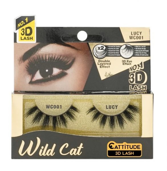 WC001 LUCY Wild Cat Eye 3D Lash Ebin New York