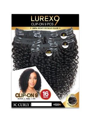 clip on extension zury, lurex 9 pcs extension, lurex clip on extension, zury 3c curly clip on extension, 3c curly remy human hair extension, onebeautyworld, Lurex, 3C, Curly, Clip, On, 9, Pcs, Remy, Human, Hair, Extension, Zury, Hollywood