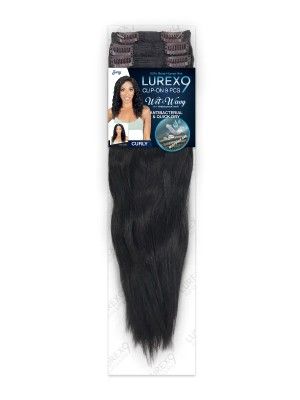 Lurex Curly Wet n Wavy Clip On 9 Pcs Remy Human Hair Extension Zury Hollywood