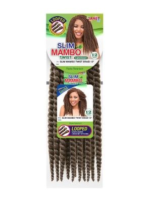 Mambo Twist Braid 12 Inch HandMade Lopped Crochet Braid By Janet Collection
