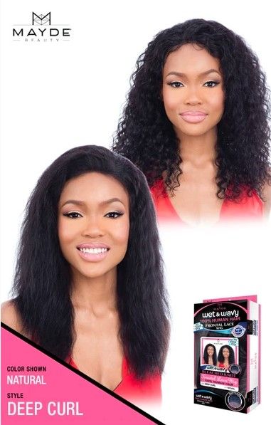Deep Curl Mayde Beauty Wet & Wavy Bleached Knot Frontal Lace Wig