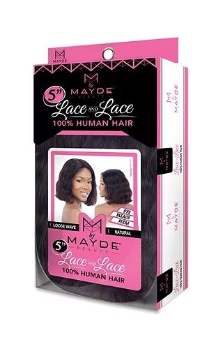 LOOSE WAVE 5 Inches by Mayde Beauty HD Lace & Lace 100% Human Hair Wig