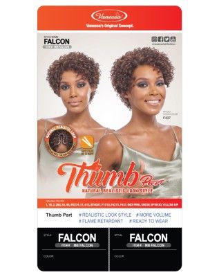 MB Falcon Synthetic Hair Thumb Part Lace Front Wig By Vanessa