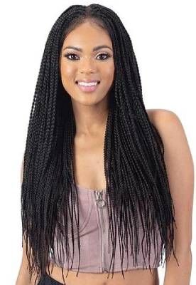 Medium knotless Box Braids 28 HD Lace Front Braided Wig By Mayde Beauty