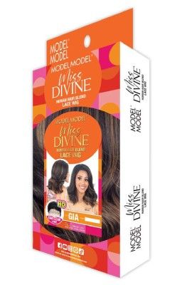 Miss Divine Gia Human Hair Blend HD Lace Front Wig Model Model