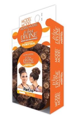 Miss Divine Retro Human Hair Blend Drawstring Ponytail Weave Model Model