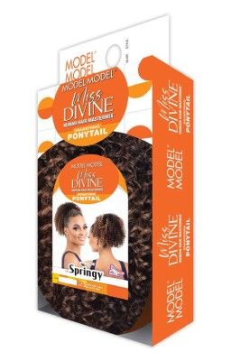 Miss Divine Springy Human Hair Blend Drawstring Ponytail Model Model