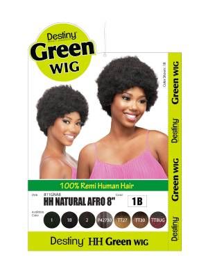 Natural Afro 8 100 Human Hair Destiny Green Full Wig Beauty Elements