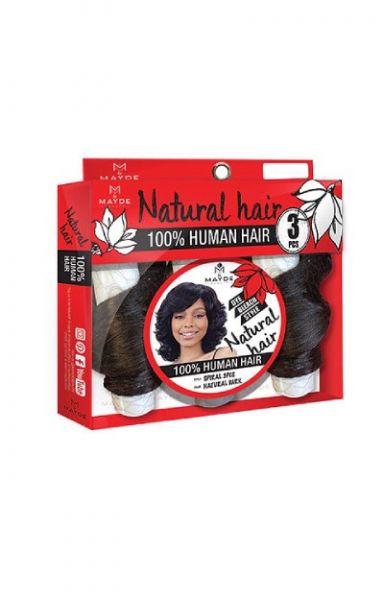 Natural Spiral 3 Pcs 7A Natural Human Hair Weave by Mayde Beauty