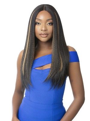 Natural Straight 24 Premium Synthetic Fiber Hair HD Lace Front Wig Bff Nutique