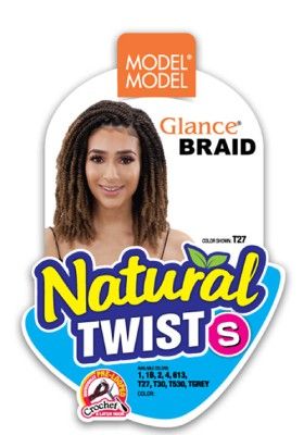 Natural Twist S Crochet Braid Glance Model Model