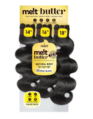 12A Melt Butter Natural Body 3PCS Unprocessed Remy Human Hair Bundle Janet Collection